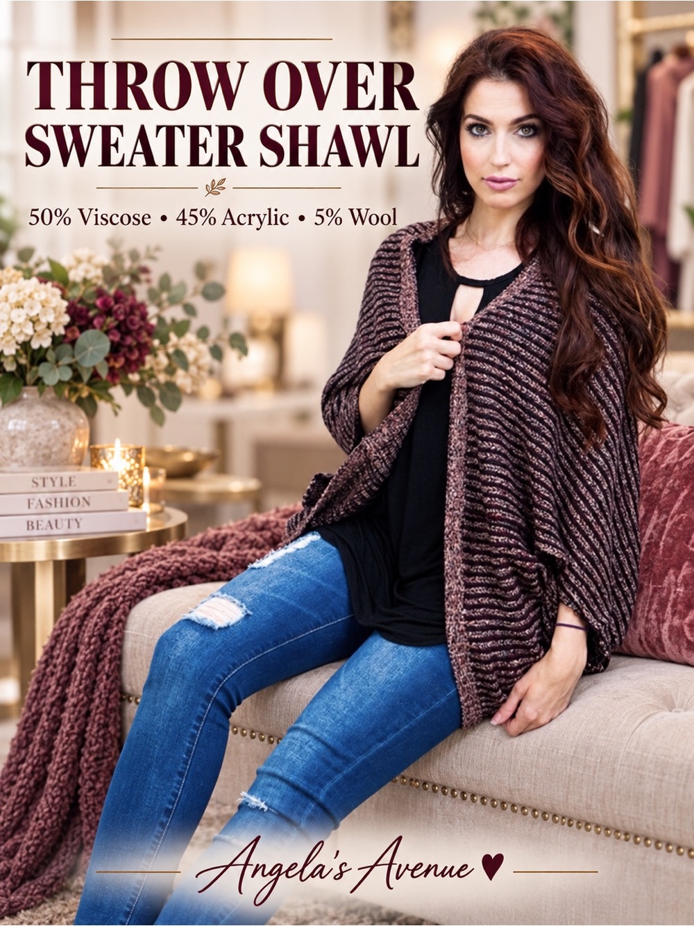 Throw Over Sweater Shawl NEW